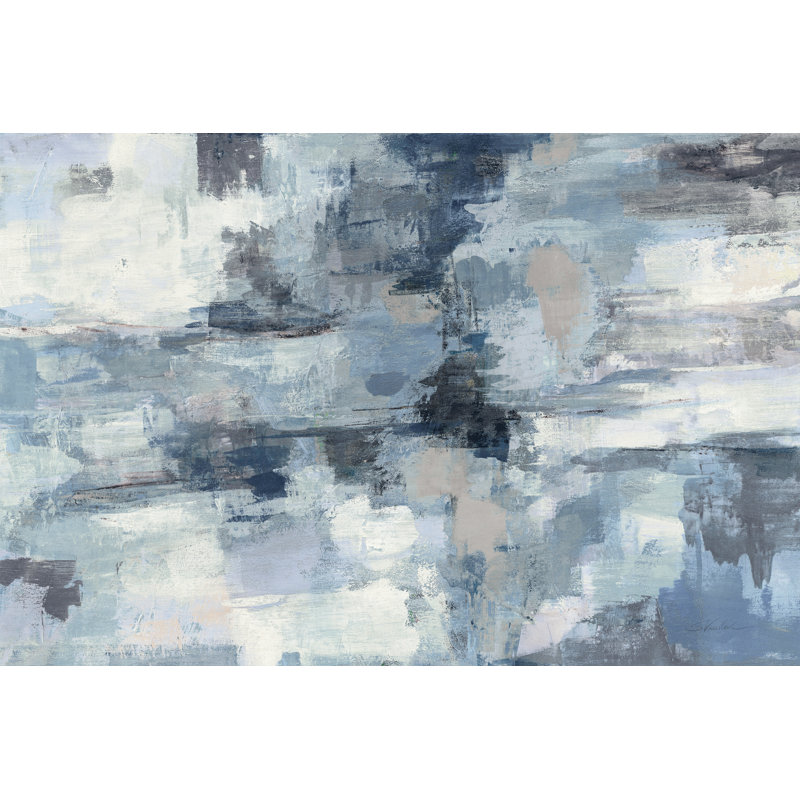 Dans les nuages indigo et gris, H 32 po x l 48 po, Non, Cadre flottant noir