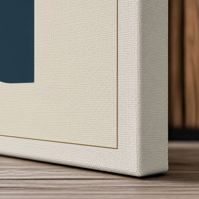 Geometric Harmony Minimalist - Wrapped Canvas, Cream Border, 24x16 - 61.0 x 40.6 cm