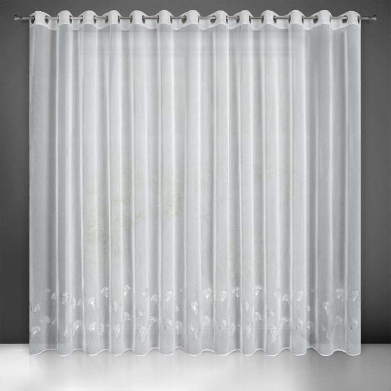 Sugarbush Eyelet Sheer Curtain, White/Silver, 250cm H x 300cm W