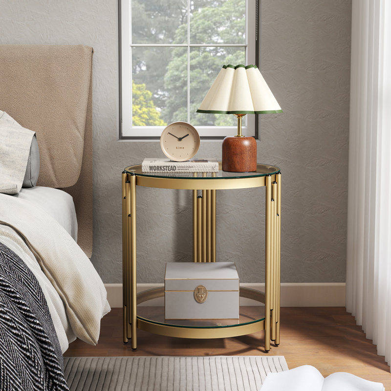 Glass Top End Table