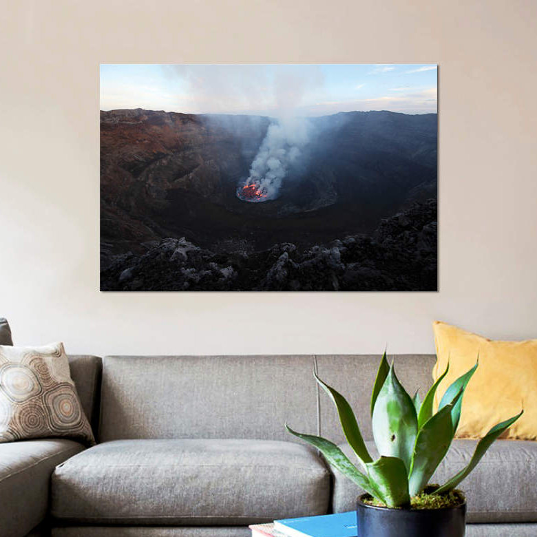 « lave lake », reproduction de photo sur toile, H 8 po x l 12 po x P 0,75 po, Toile tendue, Pas de tapis