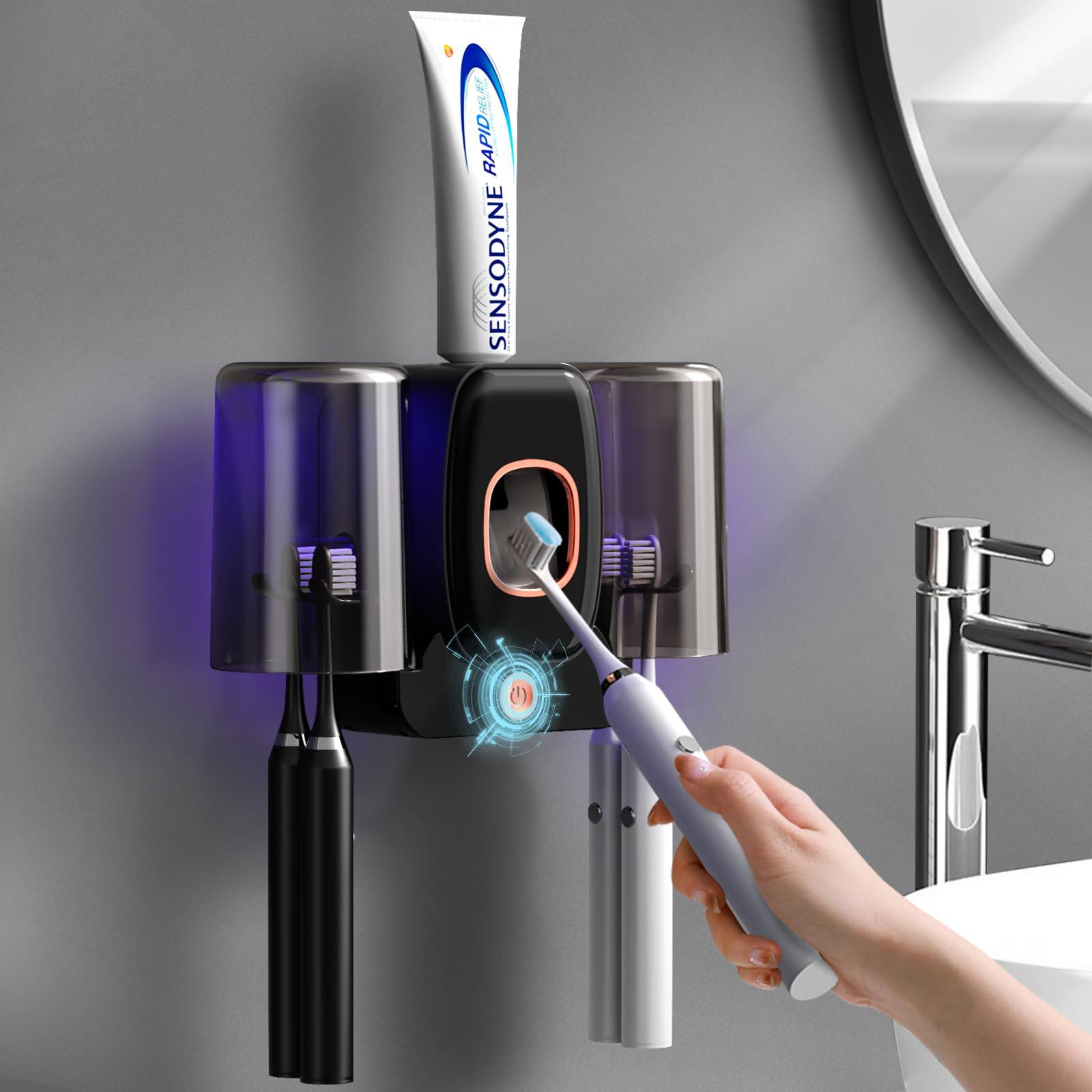 Running Toothpaste Latitude Run® Toothbrush Holders For Bathrooms, Wekity Automatic ...