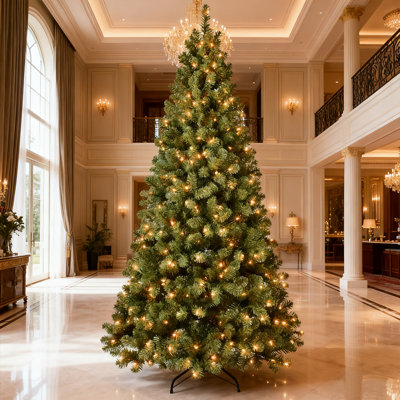5ft Pre-Lit Artificial Christmas Tree with 551 Tips, Auto-Unfold Memory Wire & Sturdy Metal Stand - Classic Full Holiday Tree