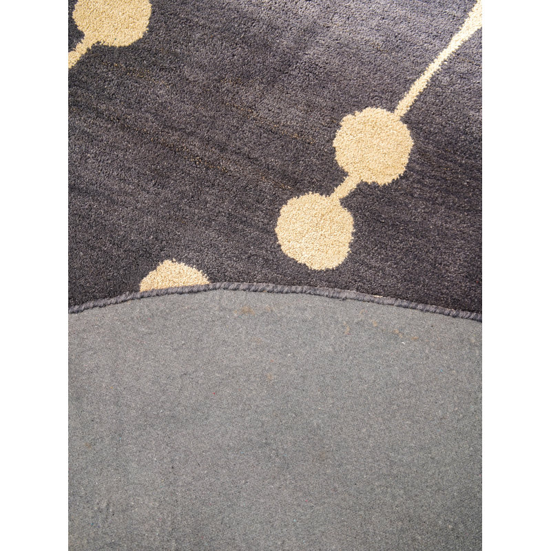Bingham Hand Tufted Wool Eco-Friendly Area Rugs - Round, Gray White Color, Floral Modern Design, High Pile Thick Handmade Anti Skid Area Rugs for Living Room, Bed Room