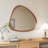 45 Inch Solid Pine Wood Asymmetrical Wall Mirror – Large Irregular Framed Dressing Mirror For Multi-spaces,walnut-1420659339