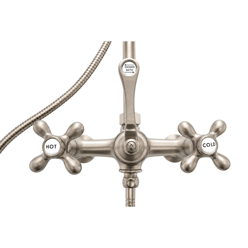 Exposed  Shower System 52" Wall Mounted with Shower Head and Handshower and Lever/Cross Handles