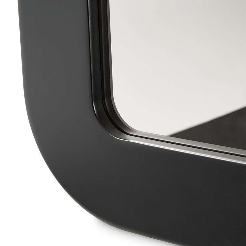Lisbon Flat Wall Mirror, Matte Black