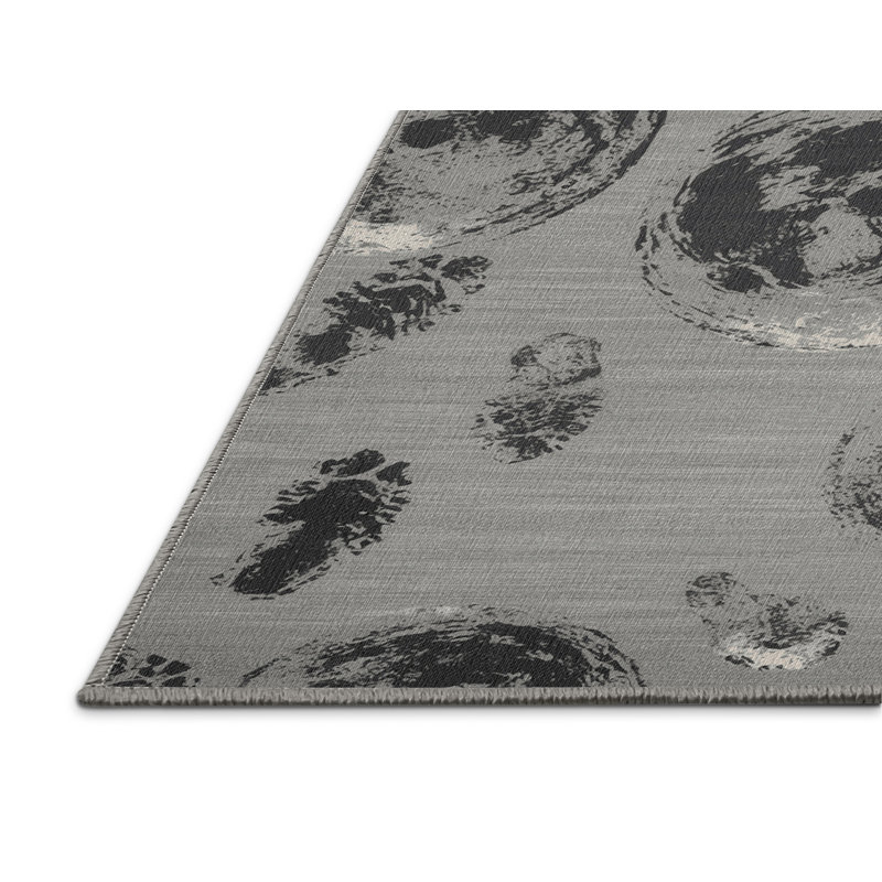 Machine Washable Space Gray Area Rug