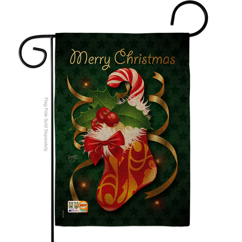 Drapeau de jardin à 2 côtés 1 pi 6,5 po x 1 pi 1 po xmas