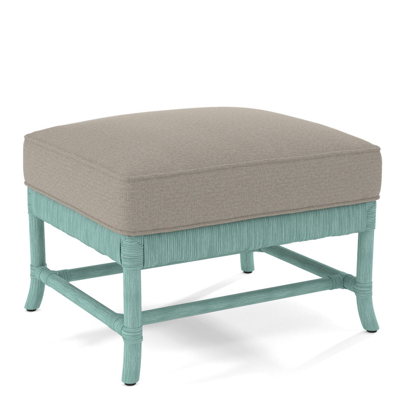 Lafayette Ottoman, Beige Performance Fabric; 0851-73, Sea Glass
