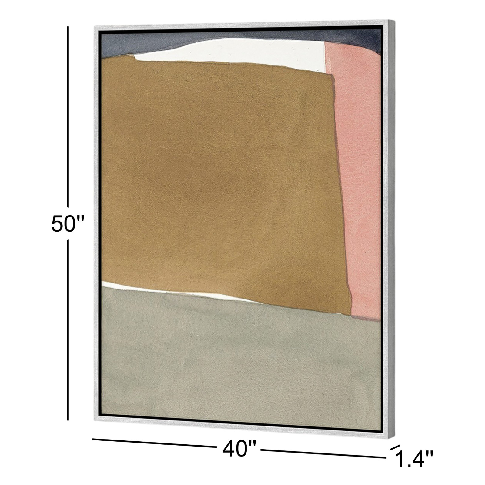 Natural Pink 2-Piece Print Set by Julia Balfour, Picture Framed Canvas, 50" H x 40" W, Silver