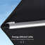 12 pi. Parasol lumineux de luxe à double plateau rond avec base au sol, noir-687612700
