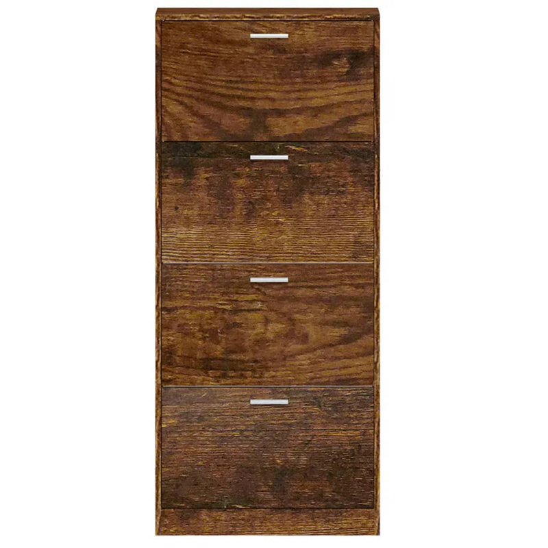 12 Pair Flip Down Shoe Storage, Smoked Oak