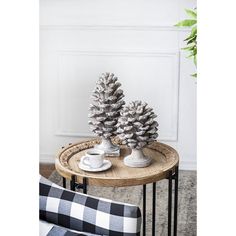 D7x10.5" Table Decor, Pinecone