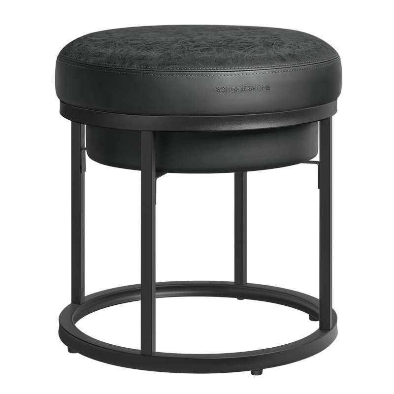 Repose-pieds en cuir Pierview Vegan, Noir encre