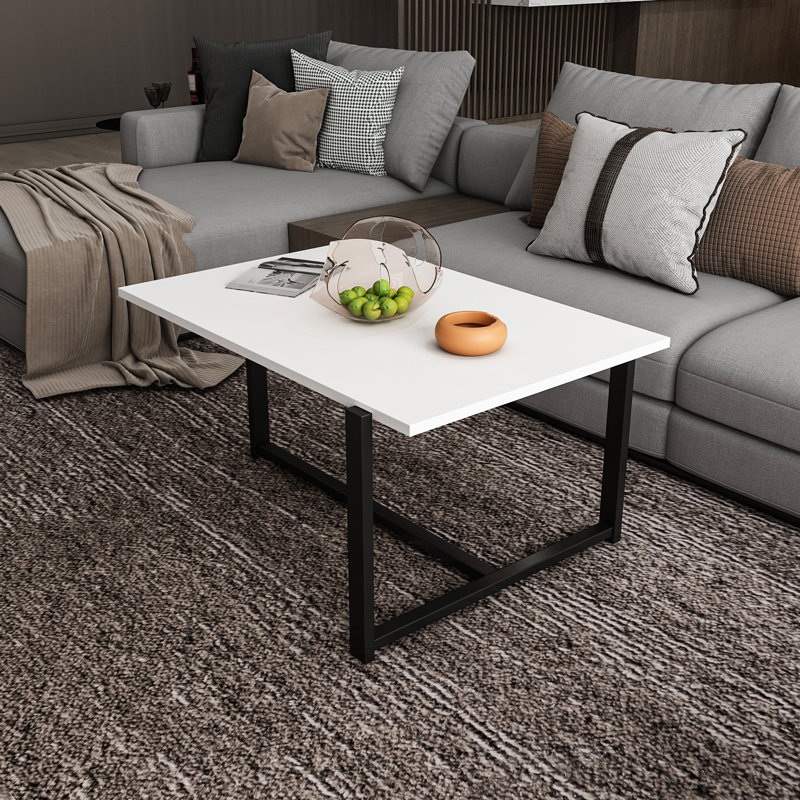 Geometric Coffee Table, Black, White