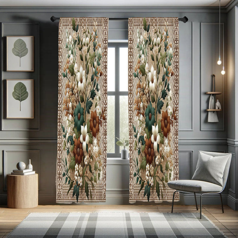 Herzig Semi Sheer Curtain Pair, 28" W x 84" L
