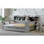 Lit de jour avec tablettes de rangement, lit multifonctionnel avec lit gigogne simple et bureau d'étude, gris-213492955