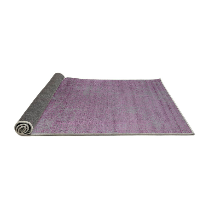 Tapis mauve à motif floral, Rond 8 pi