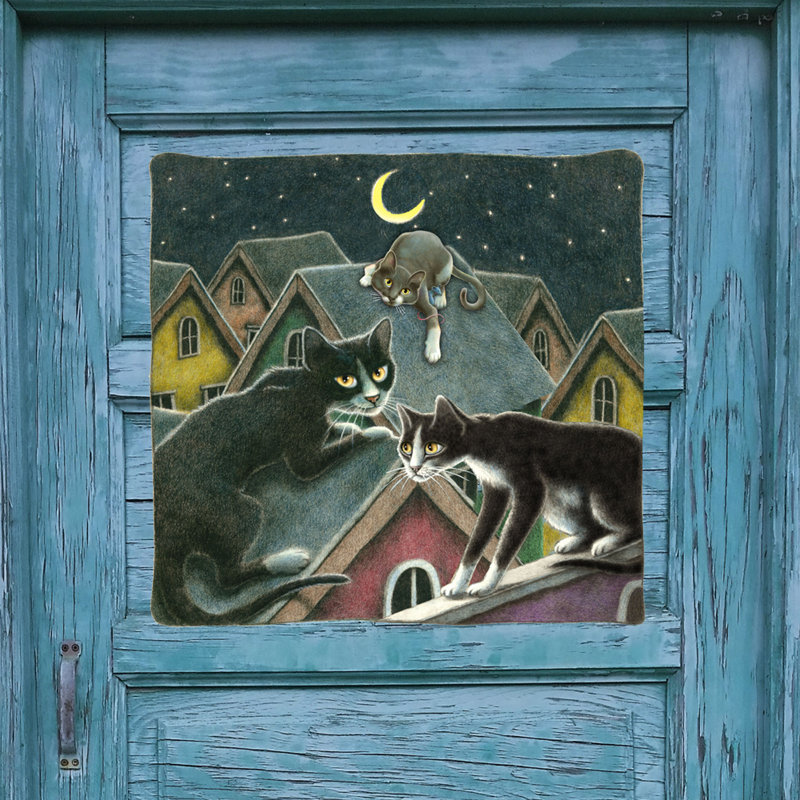 Murale de porte en bois night shift
