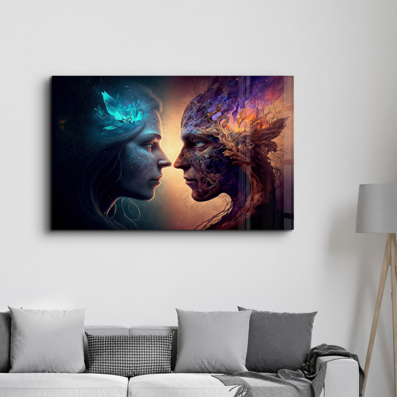 Élégante peinture murale en verre trempé de 13,8 po x 21,7 po | 100% verre trempé, épaisseur: 0,16 pouce | Imprimé UV pour des couleurs éclatantes | Parfait pour la décoration intérieure, le salon et les espaces de bureau