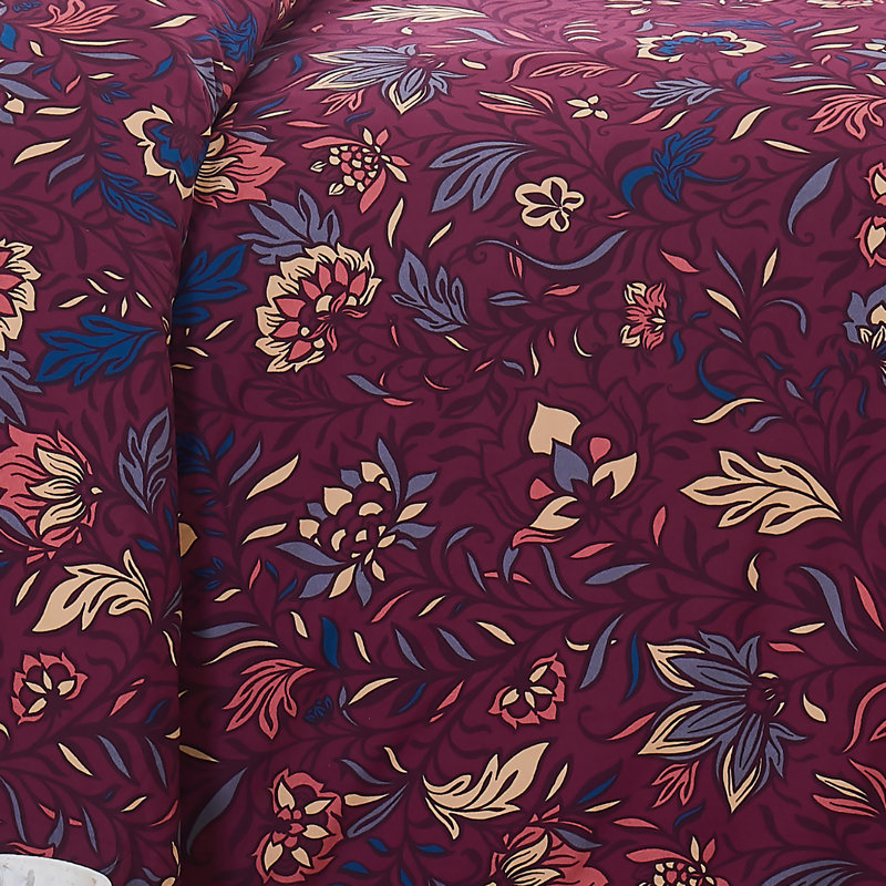 Blooming Blossoms Duvet Cover Set, King Duvet Cover + 2 Shams, Red