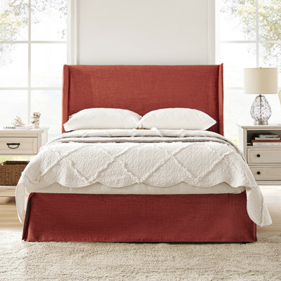 Lit plateforme tapissier Carlyon avec housse lavable et rangement sous le lit