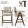 Brittnie 25.5" Full Back Walnut Wood Upholstered Counter Stool With Arms