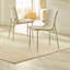 49cm H Polyester Upholstered Full Back Side Chair in Cream