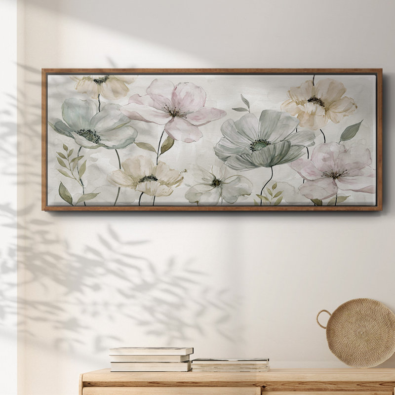 Garden Grays- Framed Canvas, 20" H x 50" W