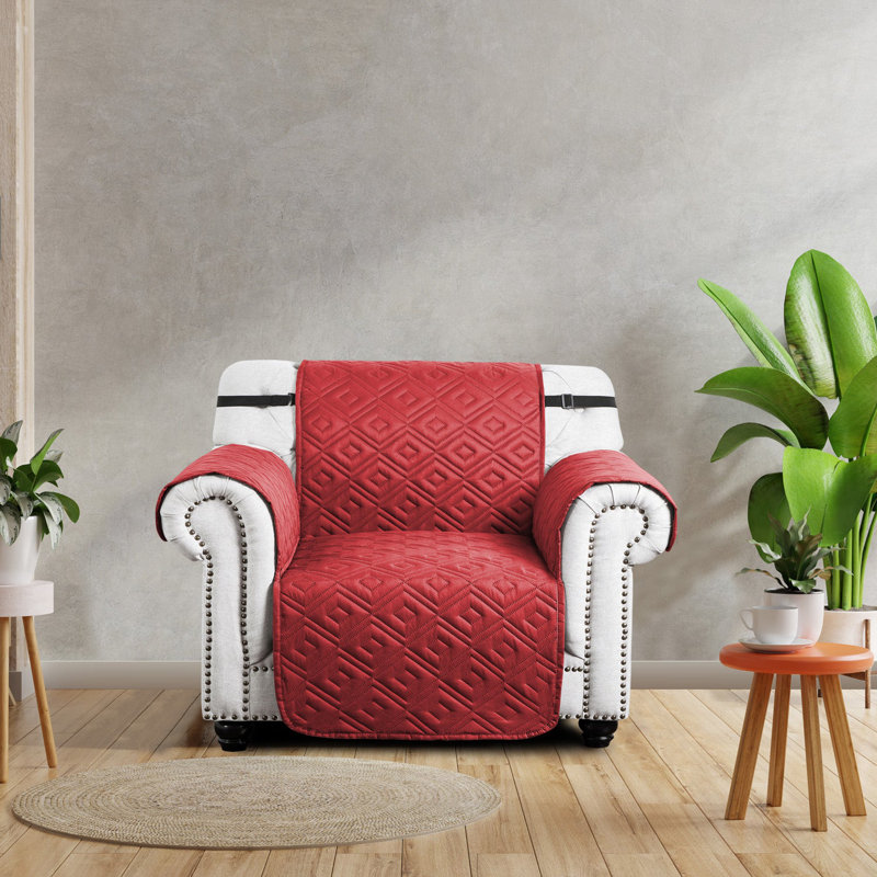 Reversible Waterproof Sofa Cover – Quilted Anti-Slip Couch Protector with Adjustable Strap, 179cm H x 165cm W - (1 Seater)
