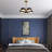 Goudy 5-Light Gold Chandelier With Black Shades