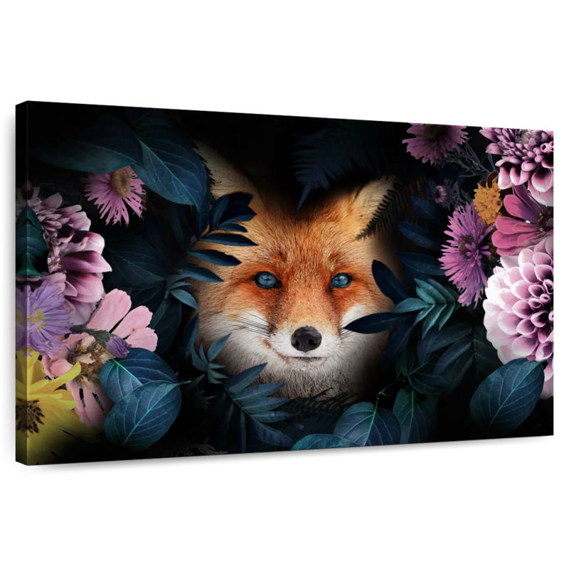 Brampt Floral Red Fox, 20" H x 30" W