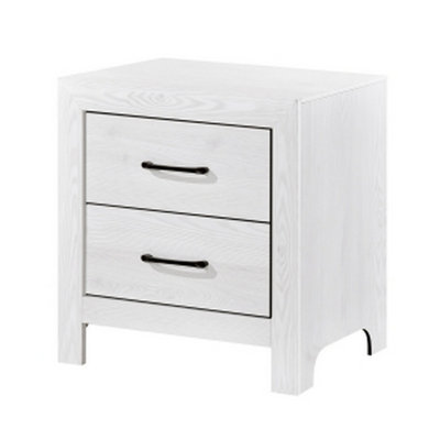 Schrey Eby Nightstand, 2 Drawers with Black Nickel Handles