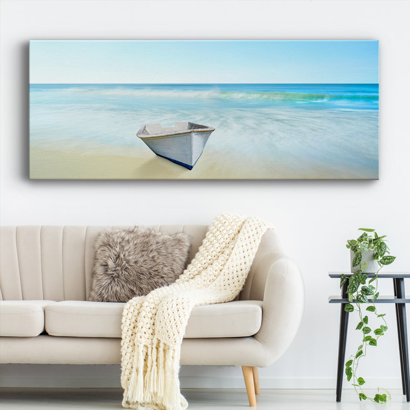 Bateau sur une plage IV, H 20 po x l 50 po x P 1,5 po