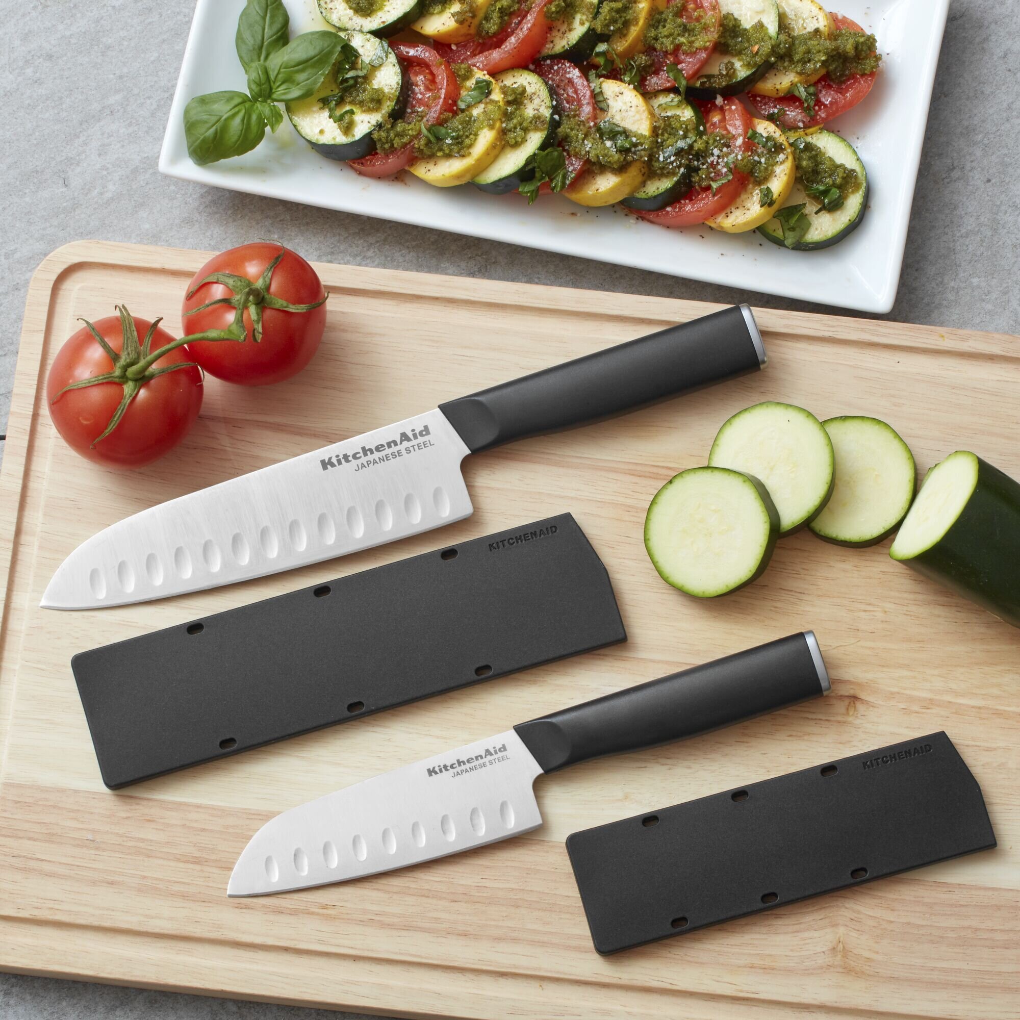 KitchenAid Classic Japanese Steel 12-Piece Knife Block Set with Built-in  Knife Sharpener, Black 