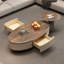Table basse vintage ovale en bois massif