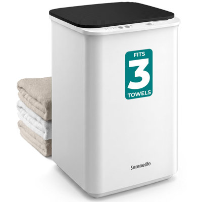 SereneLife Luxury Towel Warmer for Bathroom - Heated Towel Warmer Bucket, Auto Shut Off, Fits Up to Three 40"X70" Oversized Towels, Bathrobes, Blankets, Spa Gift, Scent Disc Included, Black