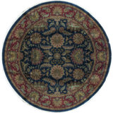 Wool Oriental Area Rug in Blue/Rust/Brown