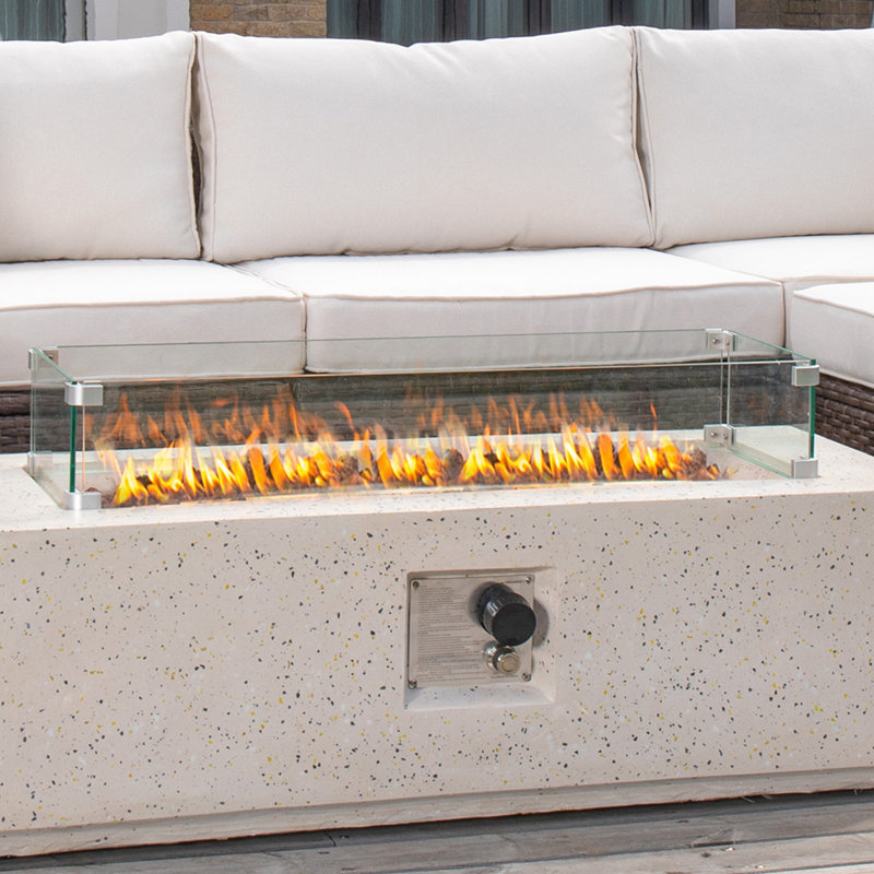 COSIEST Glass Rectangle Fire Pit Flame Guard & Reviews | Wayfair