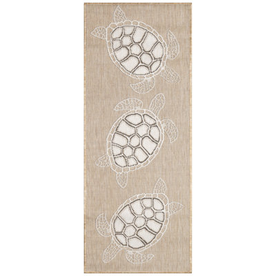 Tapis brun clair intérieur / extérieur Ashwin