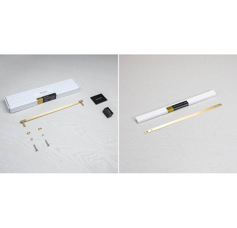 Pull Bar / Plate / Linear, 12 12/16", Brass