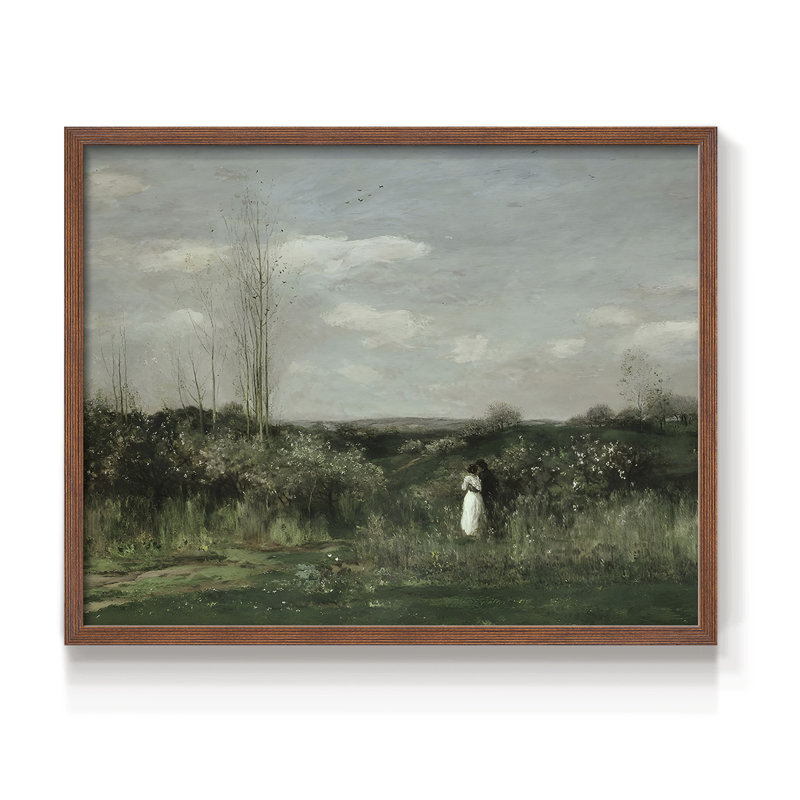 Paysages rétro-DCCCLXV-Reproduction encadrée - réarmable, H 22 po x l 28 po, Noyer