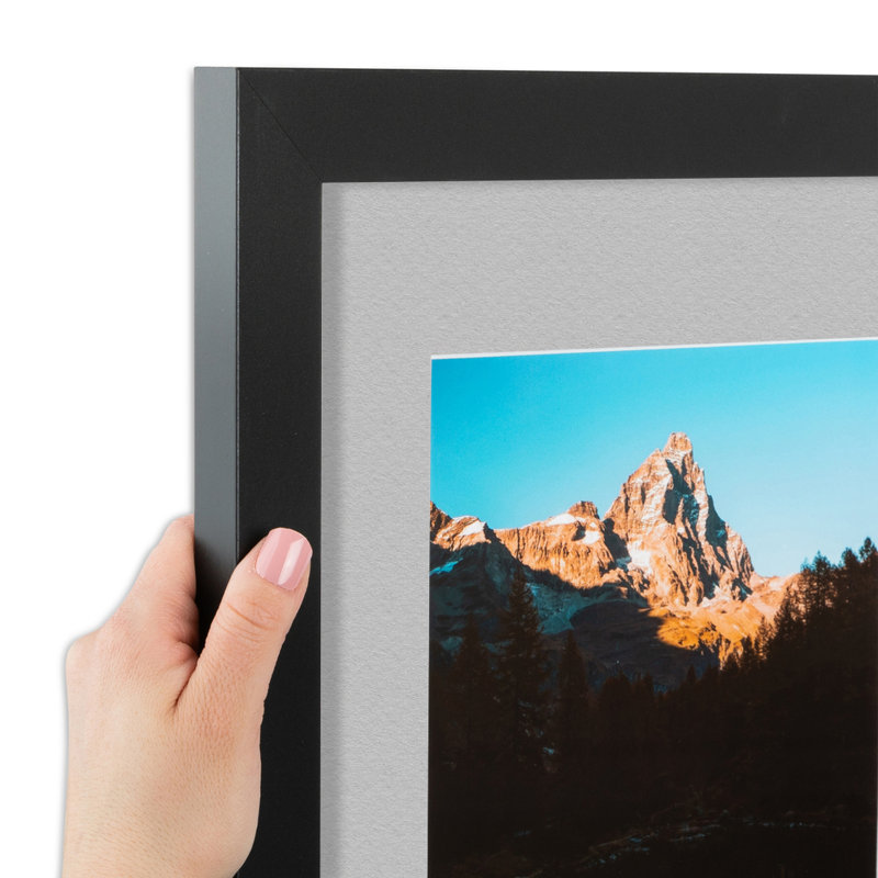 Matte Picture Frame with Mat, TV Gray