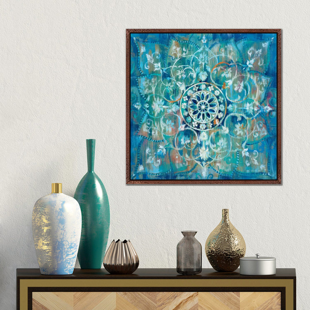 Mandala In Blue I von Danhui Nai - Galerie-verpackte Leinwand Giclée auf Leinwand