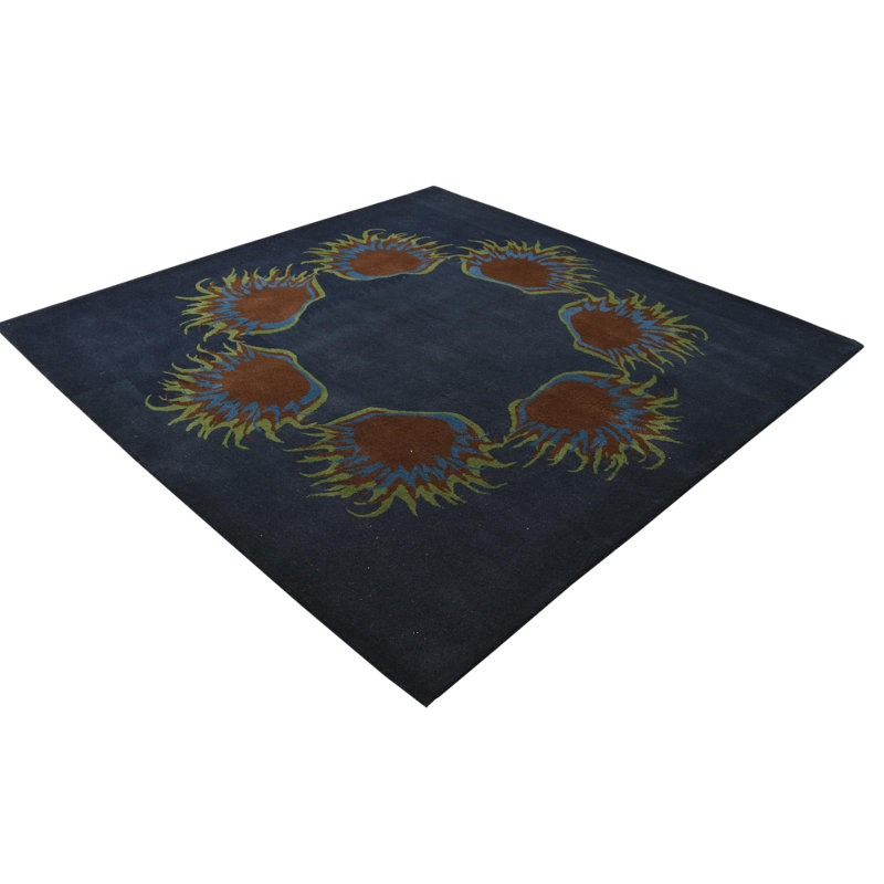 Tapis carré bleu marine Pineland 7 pi 7 po x 7 pi 7 po