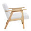 Chaise d'appoint grise avec mousse enveloppée et structure en bois massif, dimensions de 27 po x 29 po x 29 po, coussins attachés en tissu contemporain, capacité de poids de 300 lb, structure au fini naturel-30252592-30252598