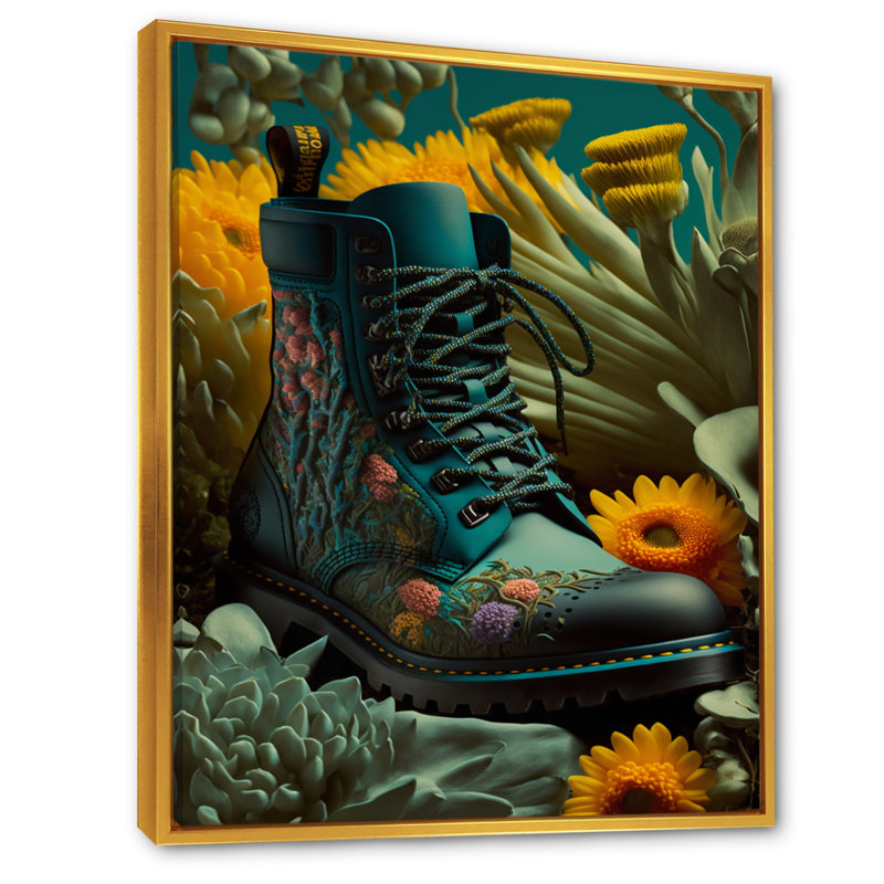 - Art mural sur toile tendance, L 12 po x H 20 po, Cadre flottant doré