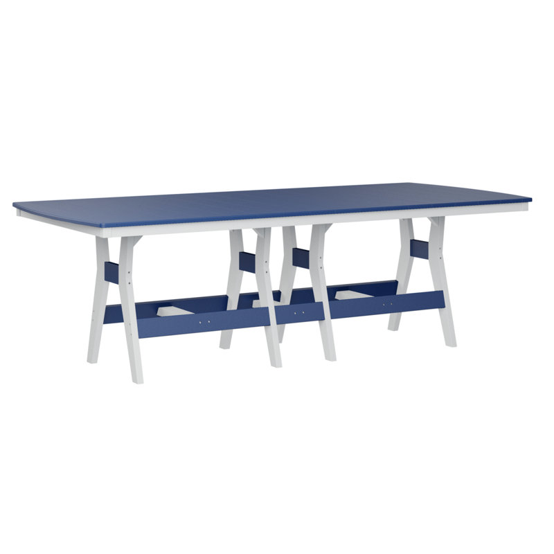 Table de salle à manger rectangulaire 96 po Berlin Gardens Harbor, H 30,37 po x l 96 po x P 44 po, Bleu pacifique