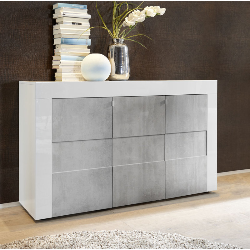 Emilee 138cm Sideboard, White/Cement